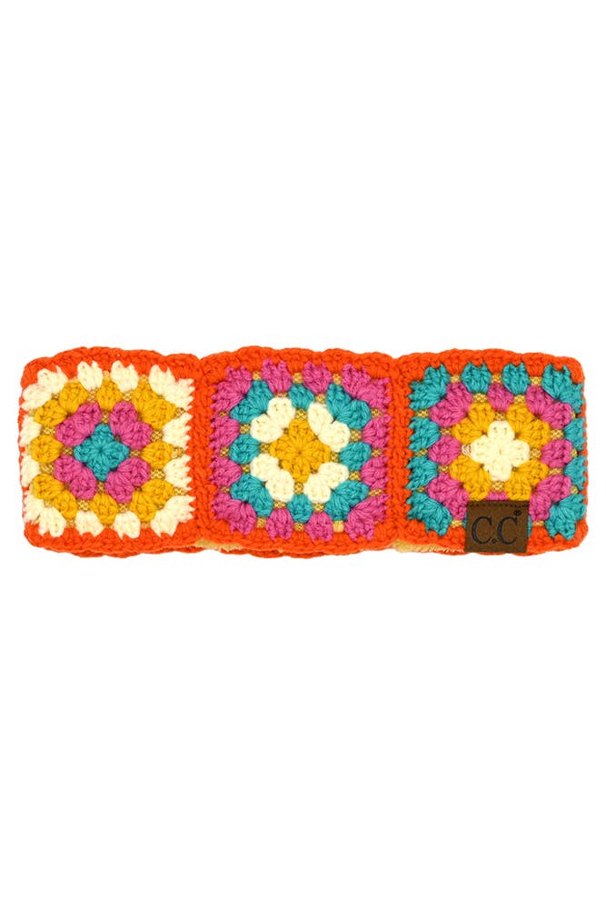 Hana - Vente Bandeau – femme - Bandeau fait main au crochet multicolore C.C5