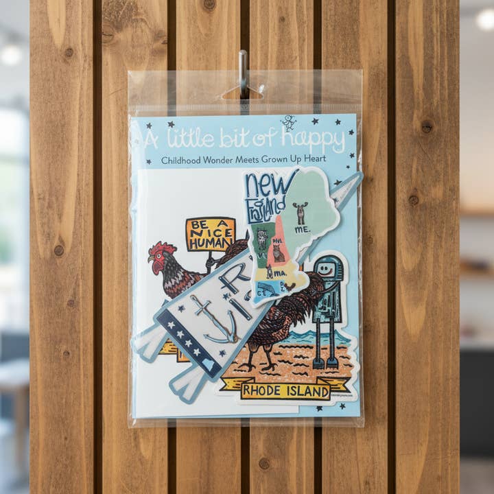 Block21Prints - Wholesale Gift Bag Set/Pack - Rhode Island Gift Bundle | Stickers & Postcard6