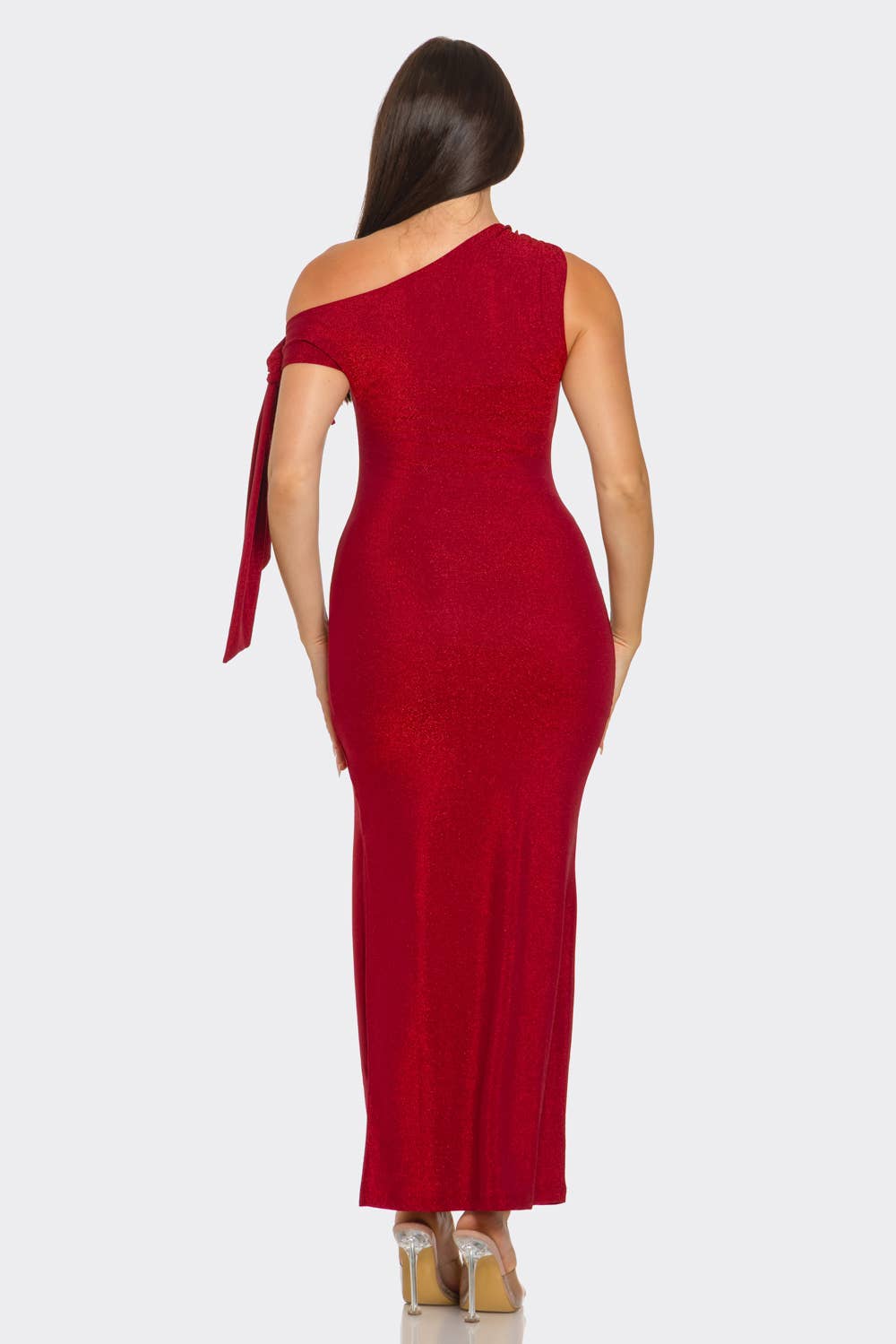 Julia by LoveJ - Wholesale Dress - Women's - Asymmetric One Shoulder Tie Side Slit Maxi Dress 8