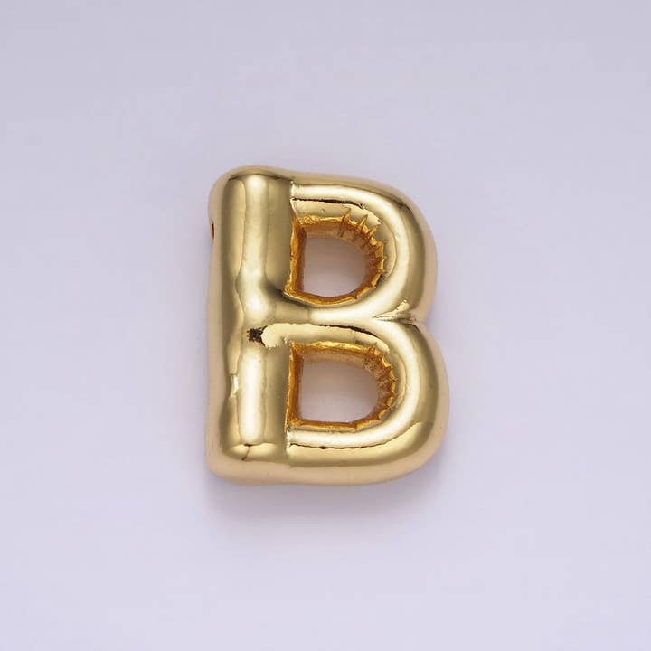 Aim Eternal - Wholesale Individual charm/pendant - 14K Gold Filled 20mm Chubby Balloon Initial Letter Pendant | A1067-A10791