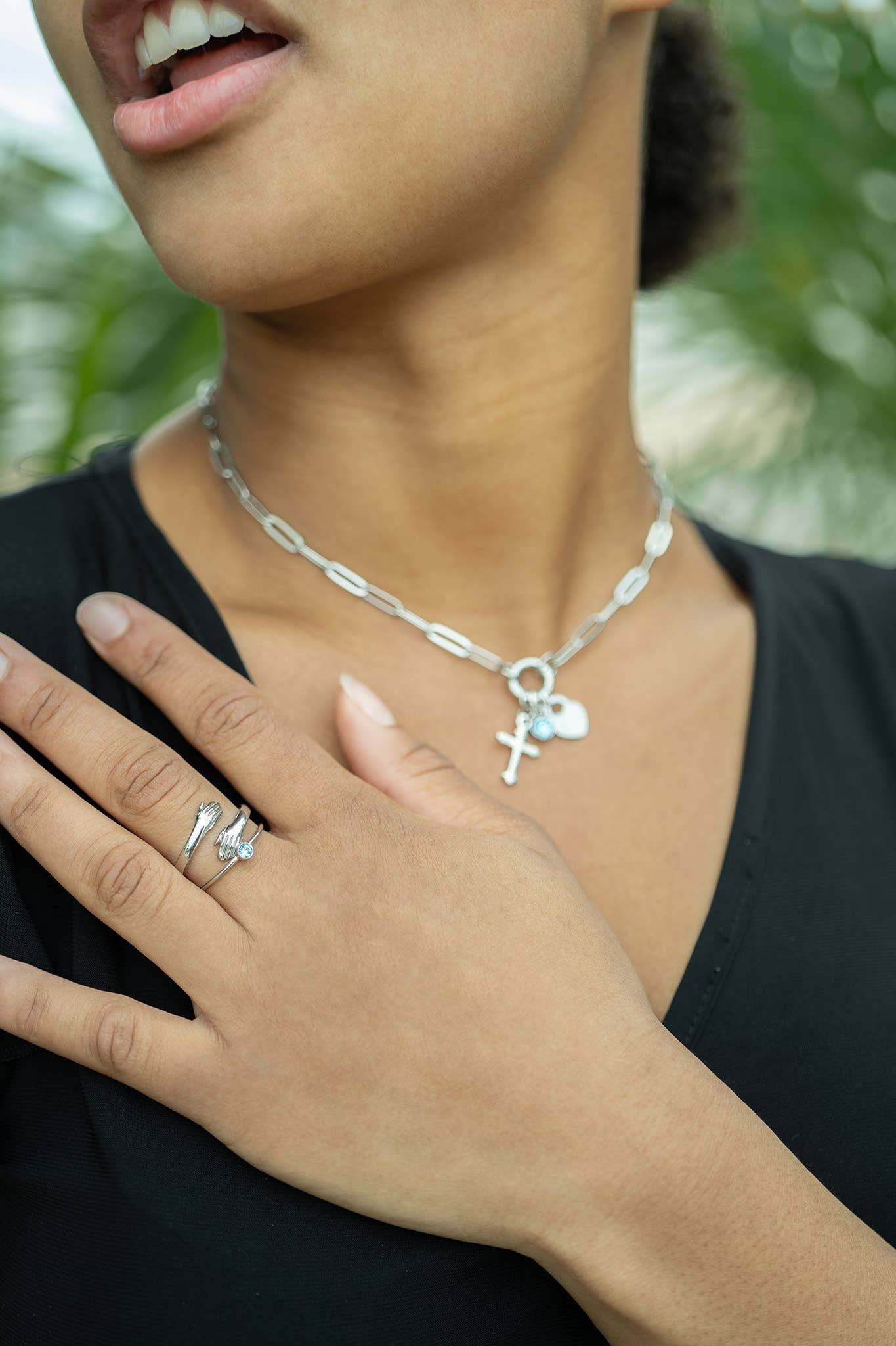 WJW - Wholesale Pendant/Charm Necklace - Stainless Steel Paperclip Carabiner Charm Holder Necklace22