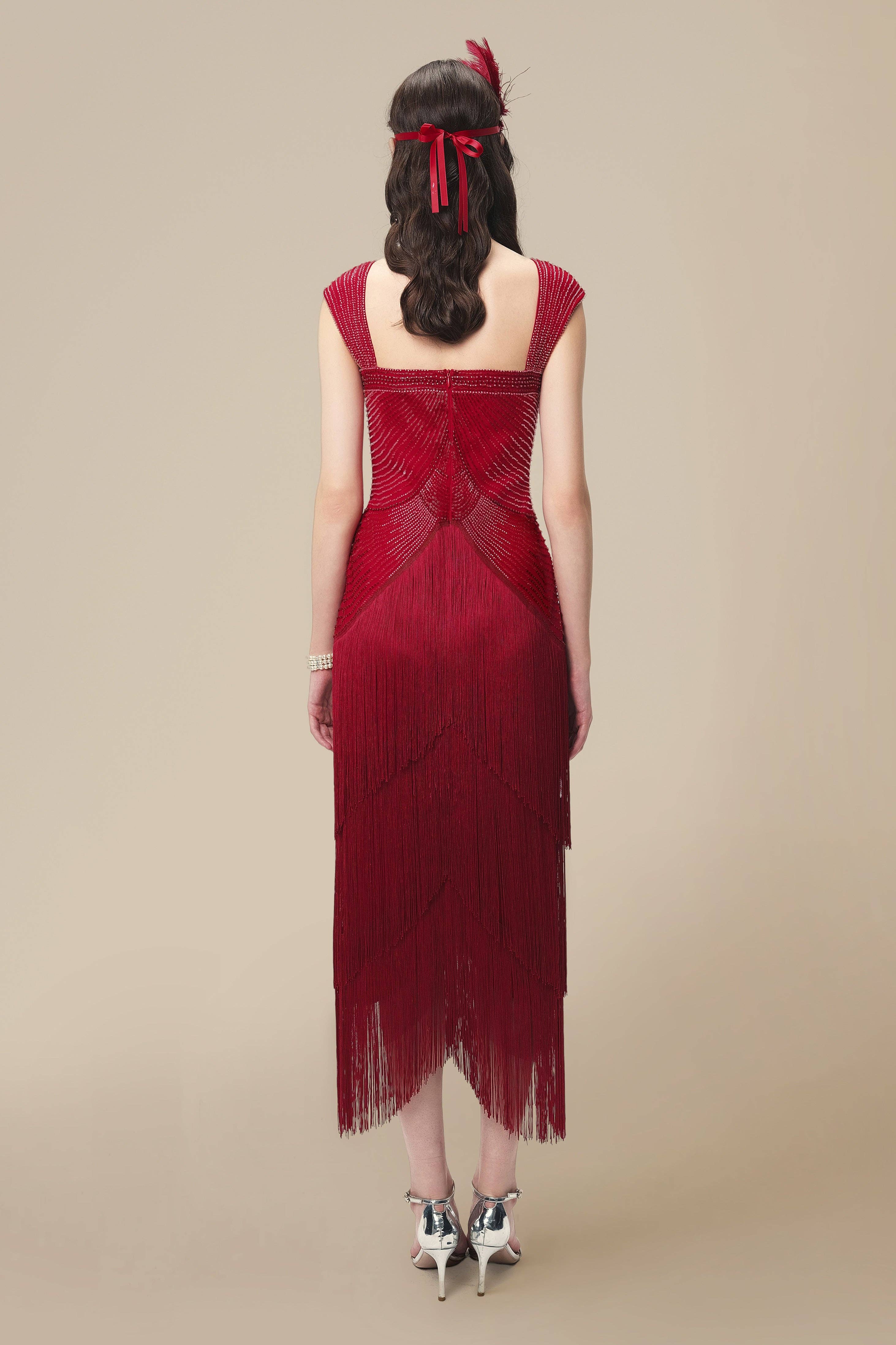 BABEYOND - Wholesale Gown - Women's - Graceful Gradient Bead Fringe Evening Gown14