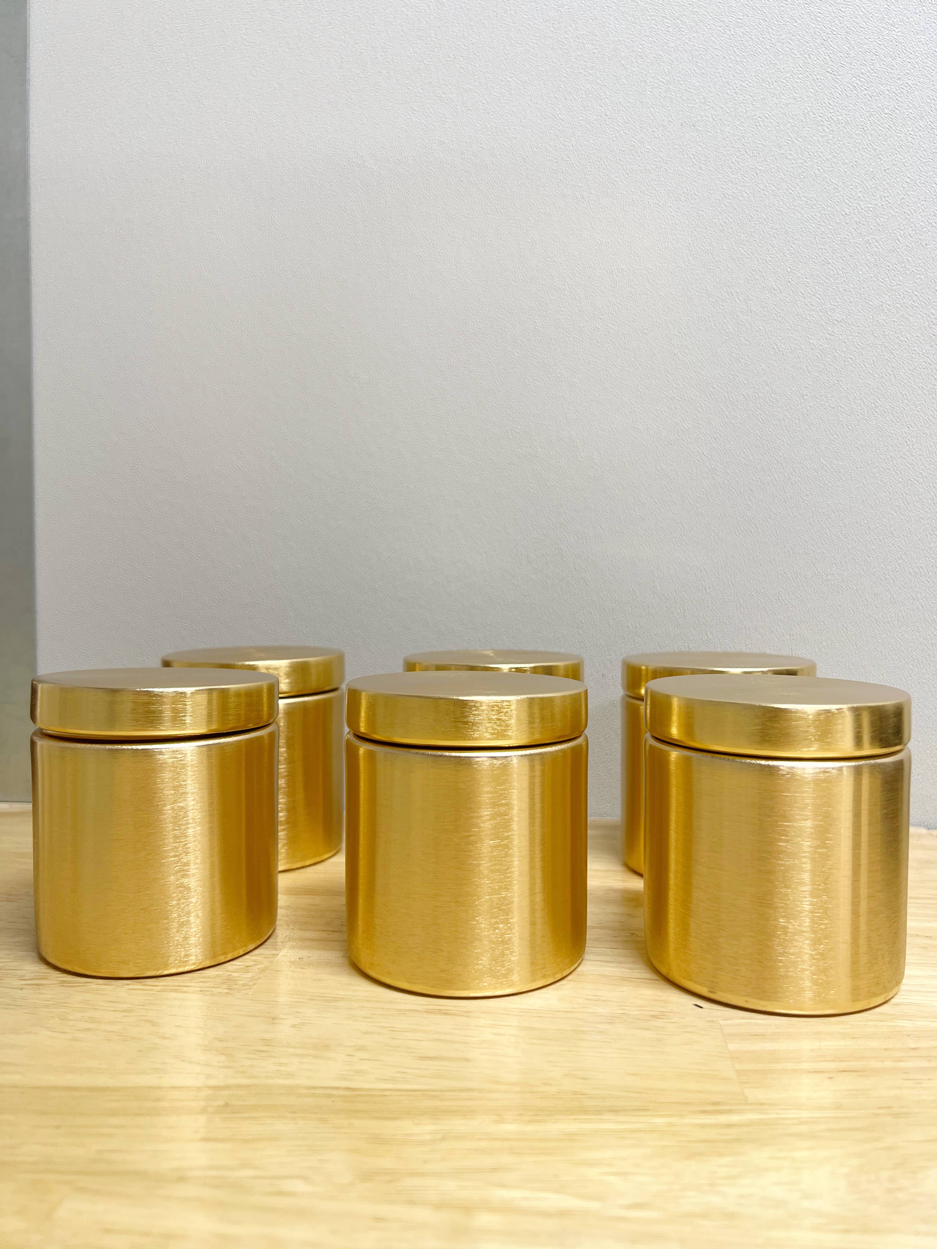 Dreamy Gallery Candle Co - Wholesale Travel candles - 12 candles/ 9 oz Gold Tin Soy Wax Candle1
