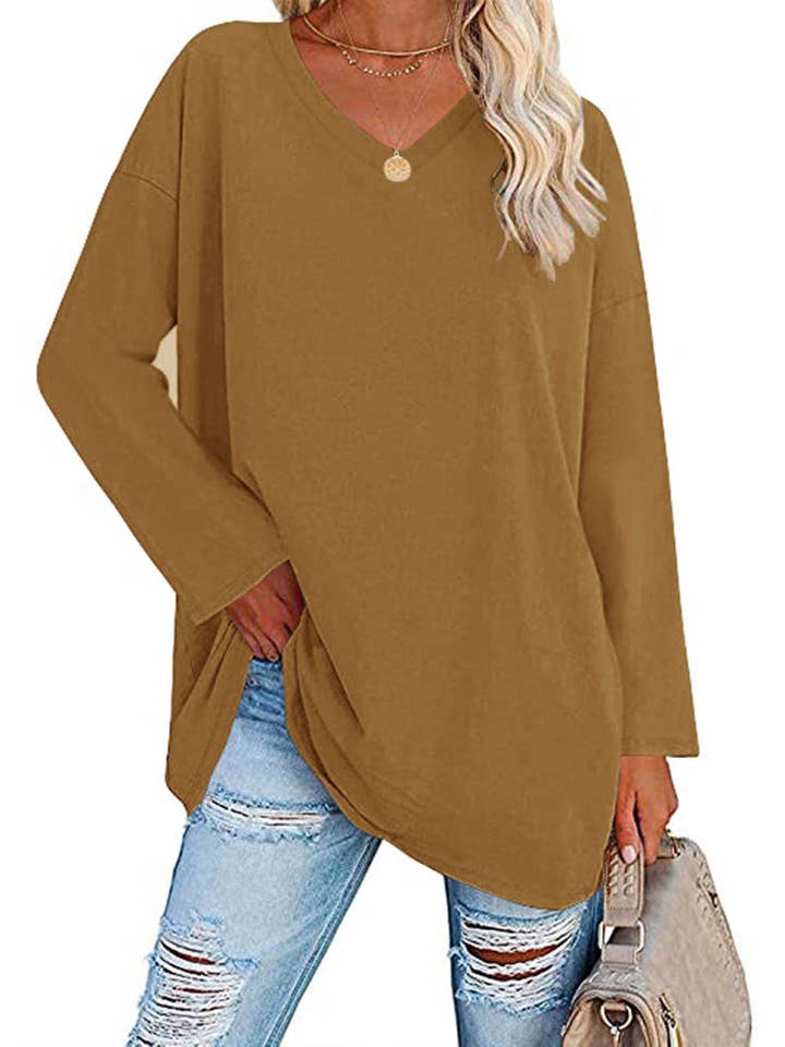 Women Casual Solid Color V-Neck Long Sleeve Blank T-Shirt and other Purchase Wholesale tshirt plain. Free Returns & Net 60 Terms on Faire trending on Faire.