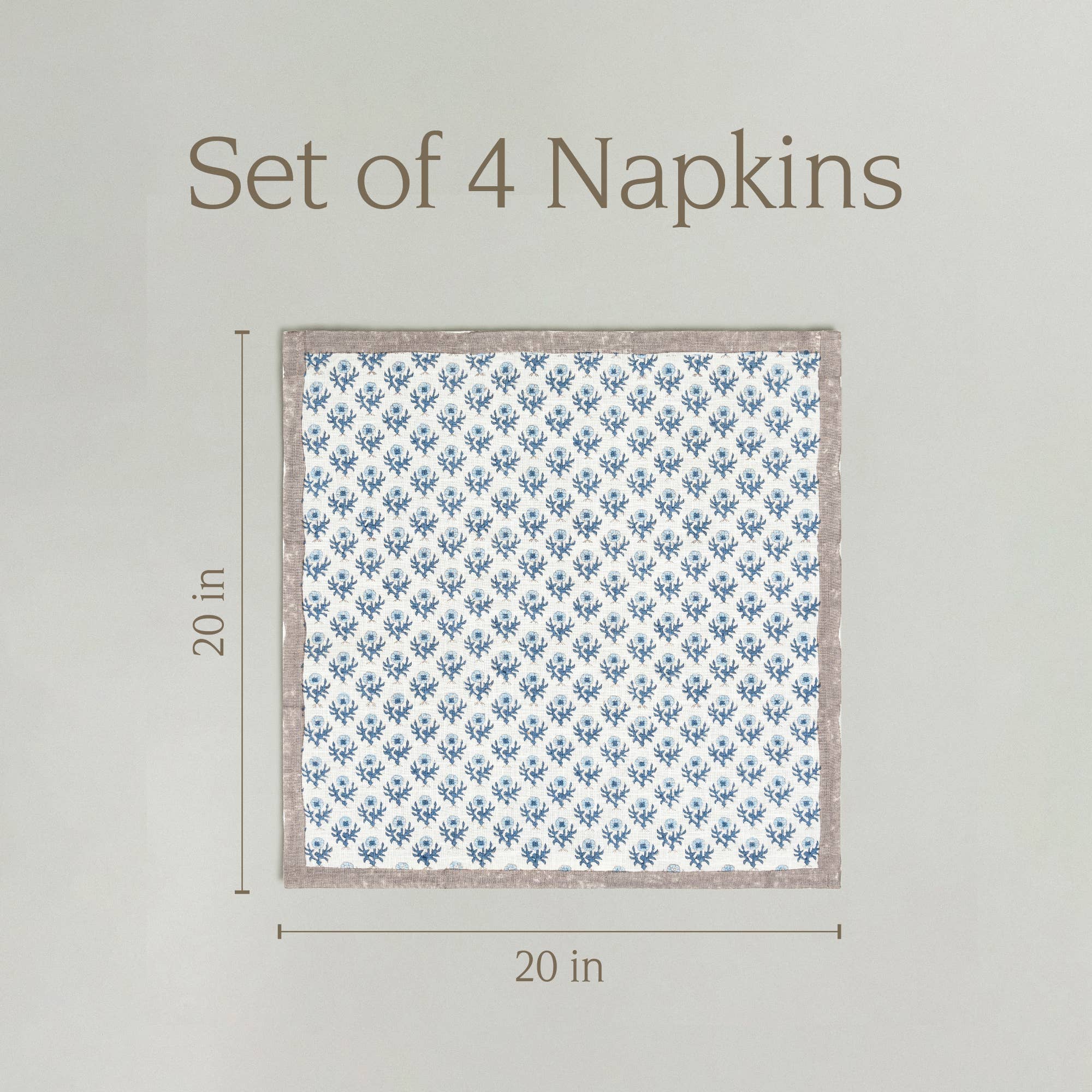 over&back - Wholesale Dinner & Cloth Napkin - Artisan Hand-Blocked Cloth Napkins – 100% Cotton – Set of 4 29