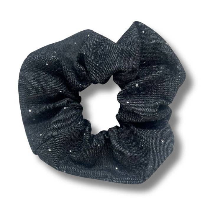 Scrunchie Maxi "Diamond Jeans" - Donker grijs voor wholesale door Hairjewelz by Elle