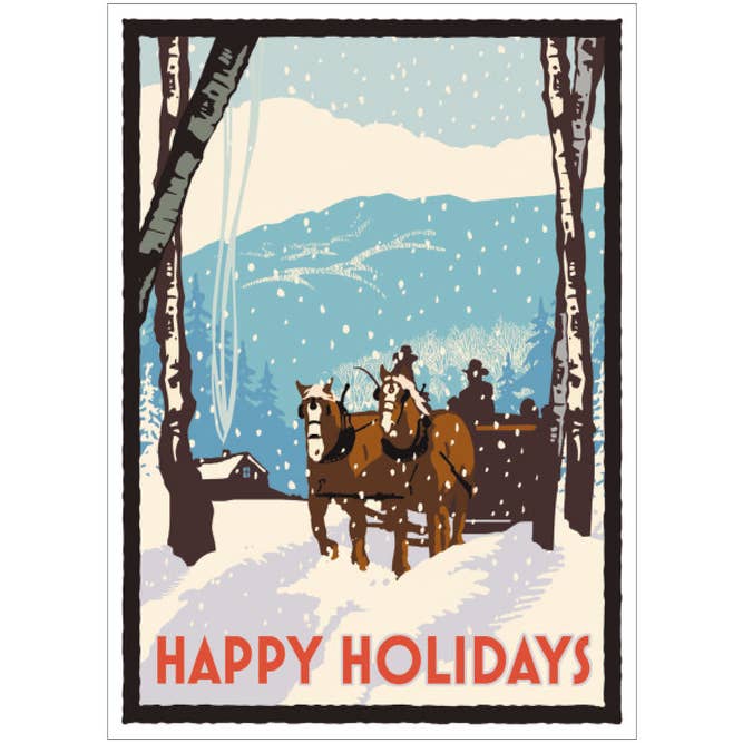 Sleigh Holiday Card for wholesale by Studio Eleven Papers
