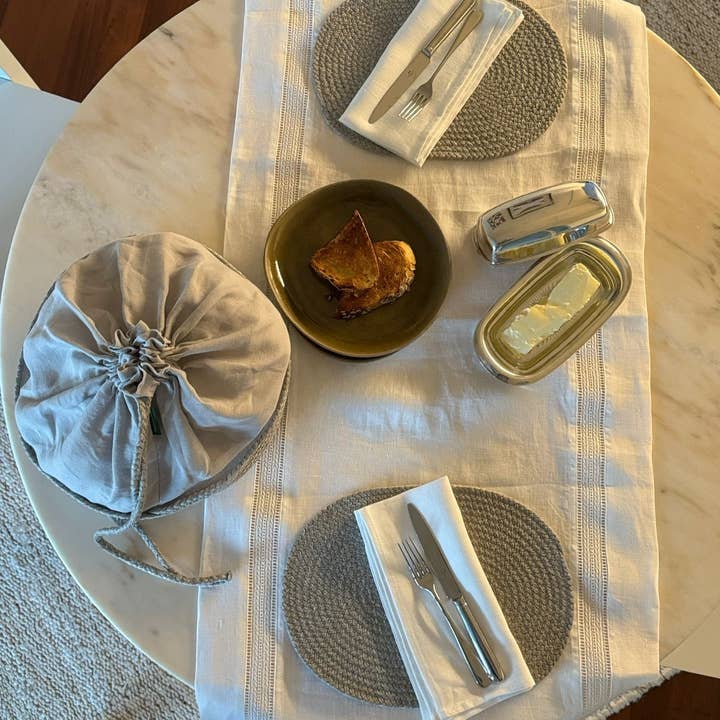 CASCAIS Leinen-Tischläufer mit Hohlsaum - Weiss for wholesale by Haims Porto