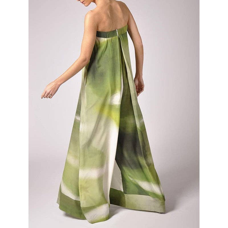 GREEN Bandeau Tie Dye Elasticity Wide Leg Jumpsuits for wholesale on Faire1
