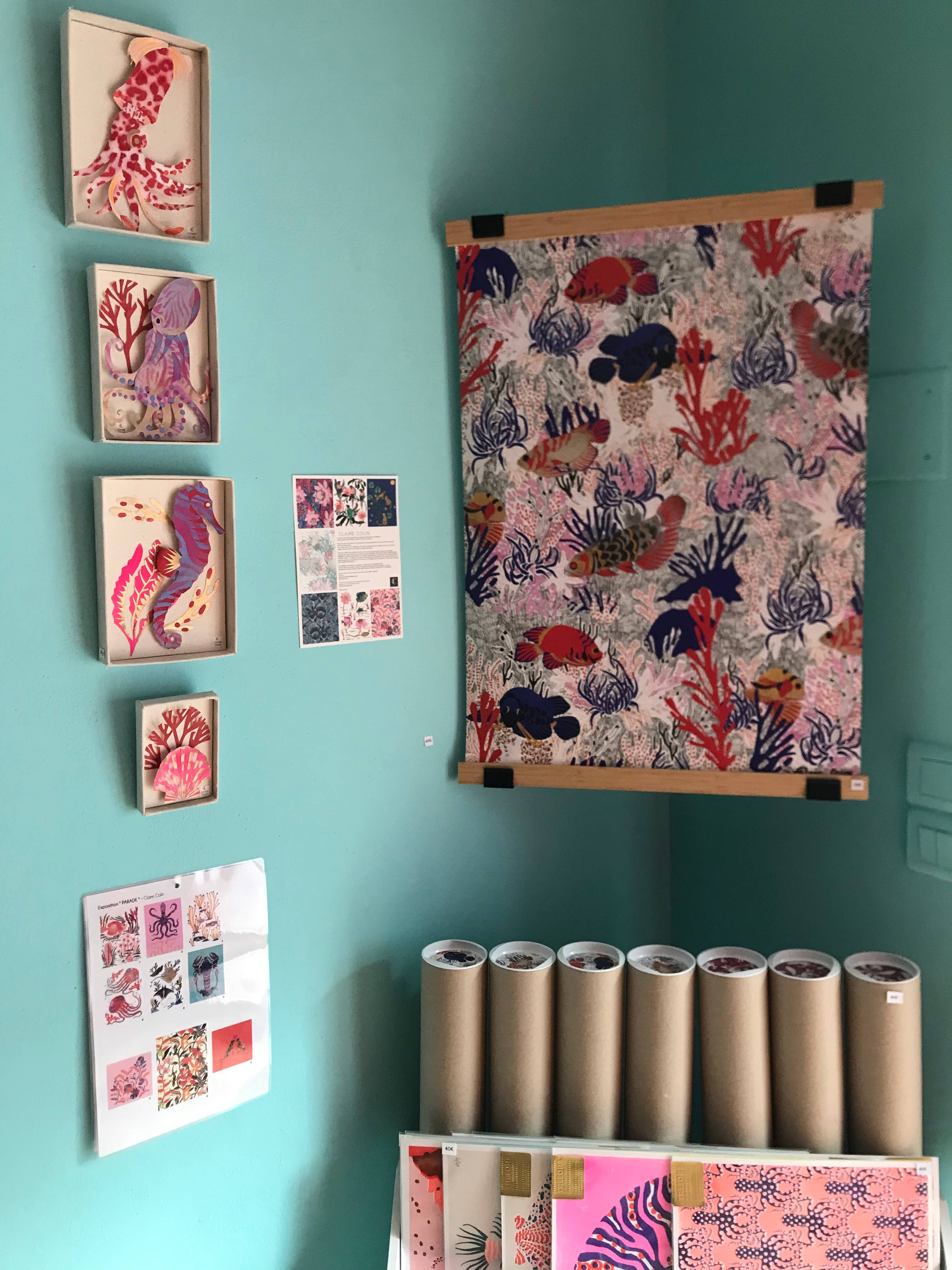 Claire Colin - Venta al por mayor Pósteres - Cartel decorativo Algas y pez 21 x 29,7 cm1