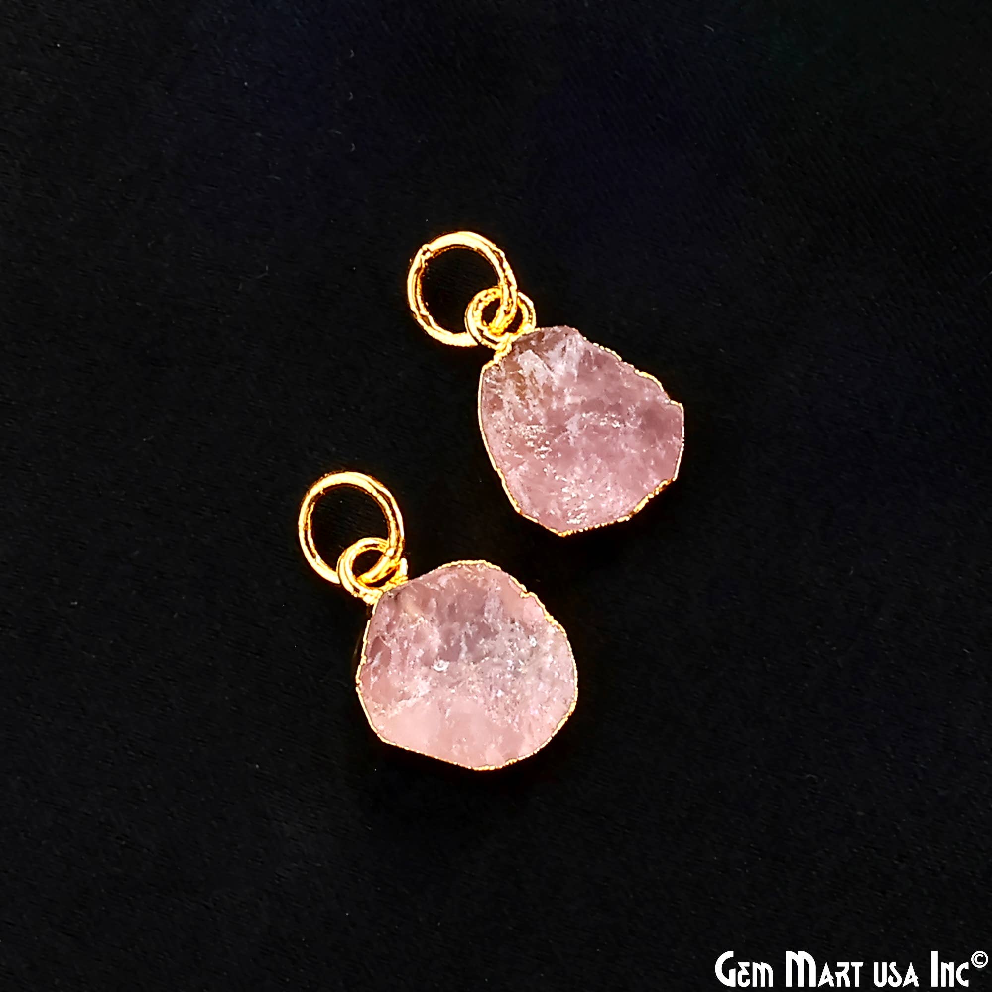 GemMartUSA - Wholesale Pendant/Charm Necklace - Rough Gemstone 16x10mm Gold Electroplated Single Bail Charm34