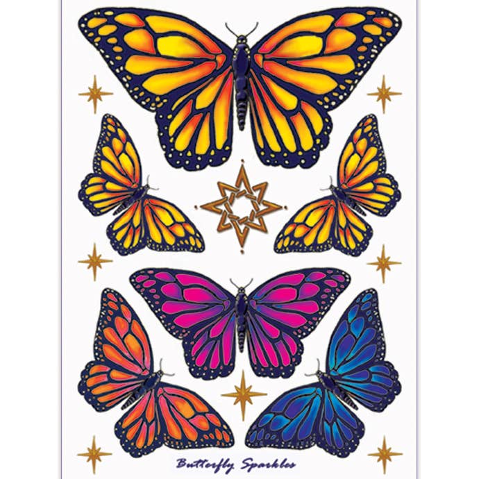 Tatouage Body Art Papillon Paillettes pour la vente par Mandala Arts