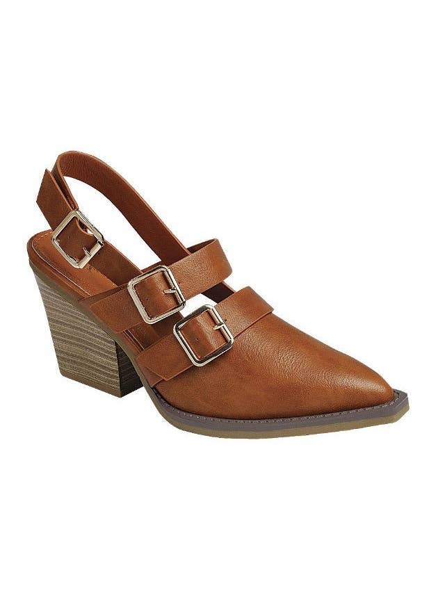CCOCCI - Wholesale High Heels - Women's - POINTED-TOE WESTERN INSPIRED SLINGBACK MULE