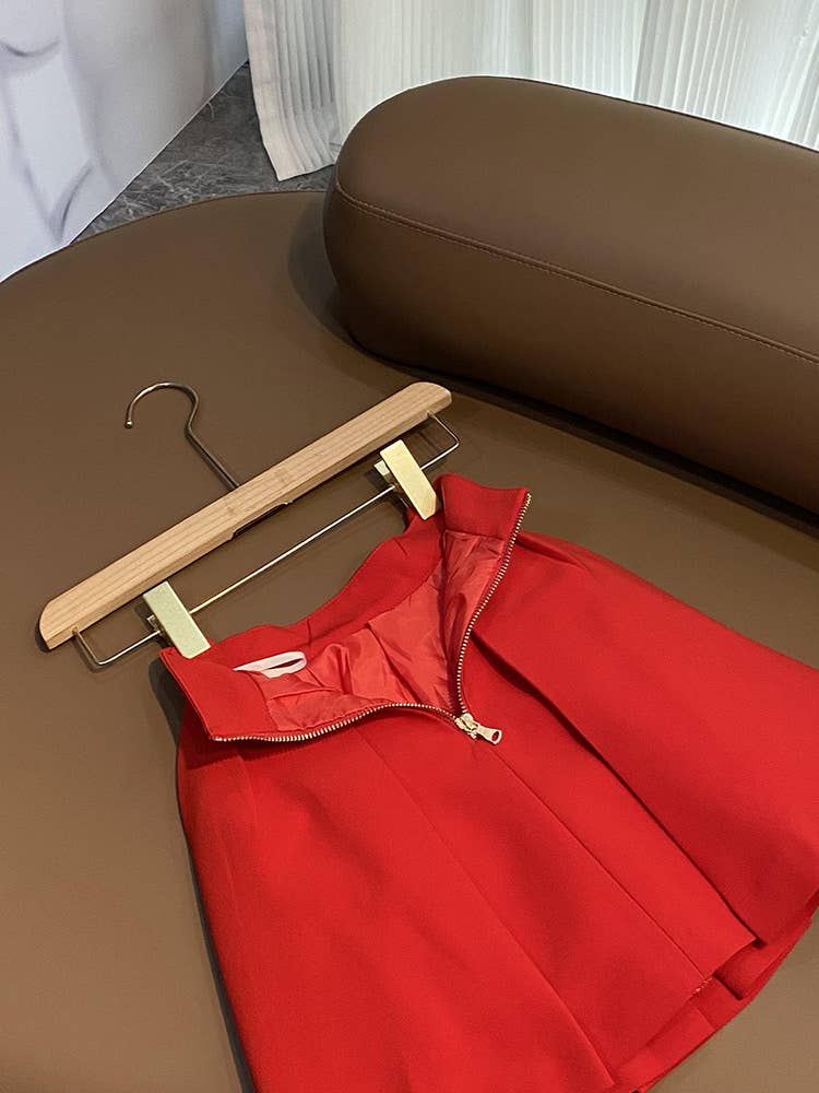 Röd SY389 Trendigt sommarlinne och A-linjekjolset för kvinnor för wholesale på Faire8