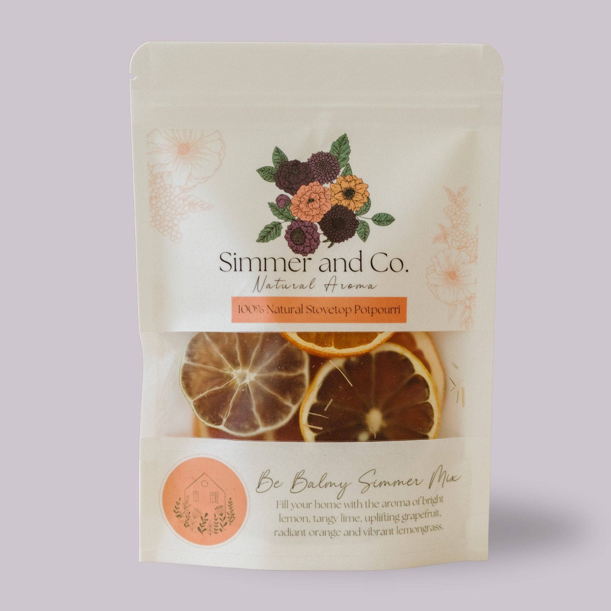 Simmer and Co Natural Aroma – wholesale Potpourri – Be Balmy Simmer Pot Mix, Natural Citrus Grove Aroma6