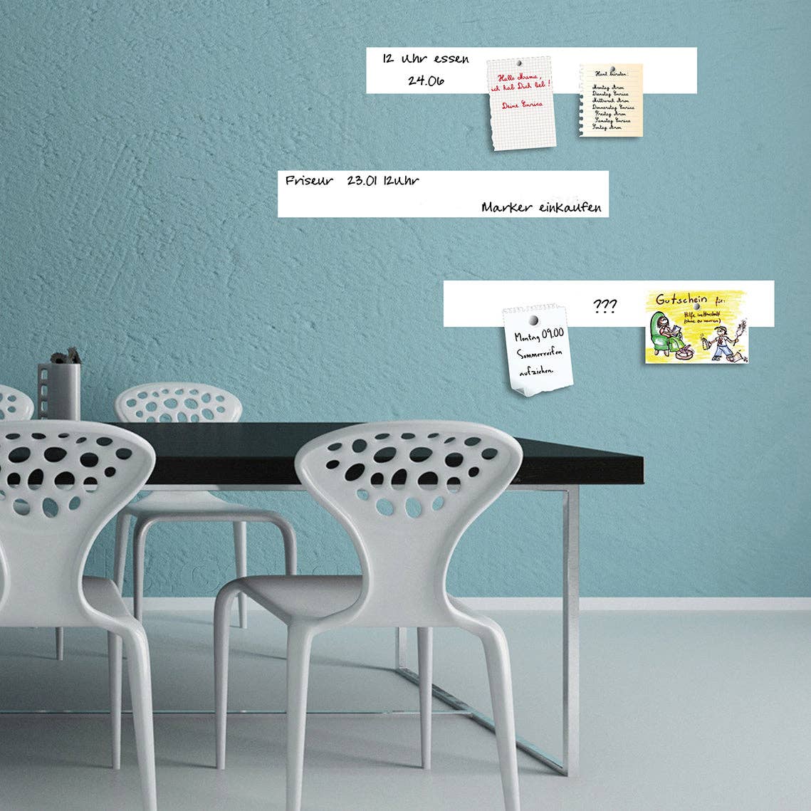 Queence - Wholesale Whiteboard/Dry-Erase Board - Magnetic Marker Foil Set of 3 - White1