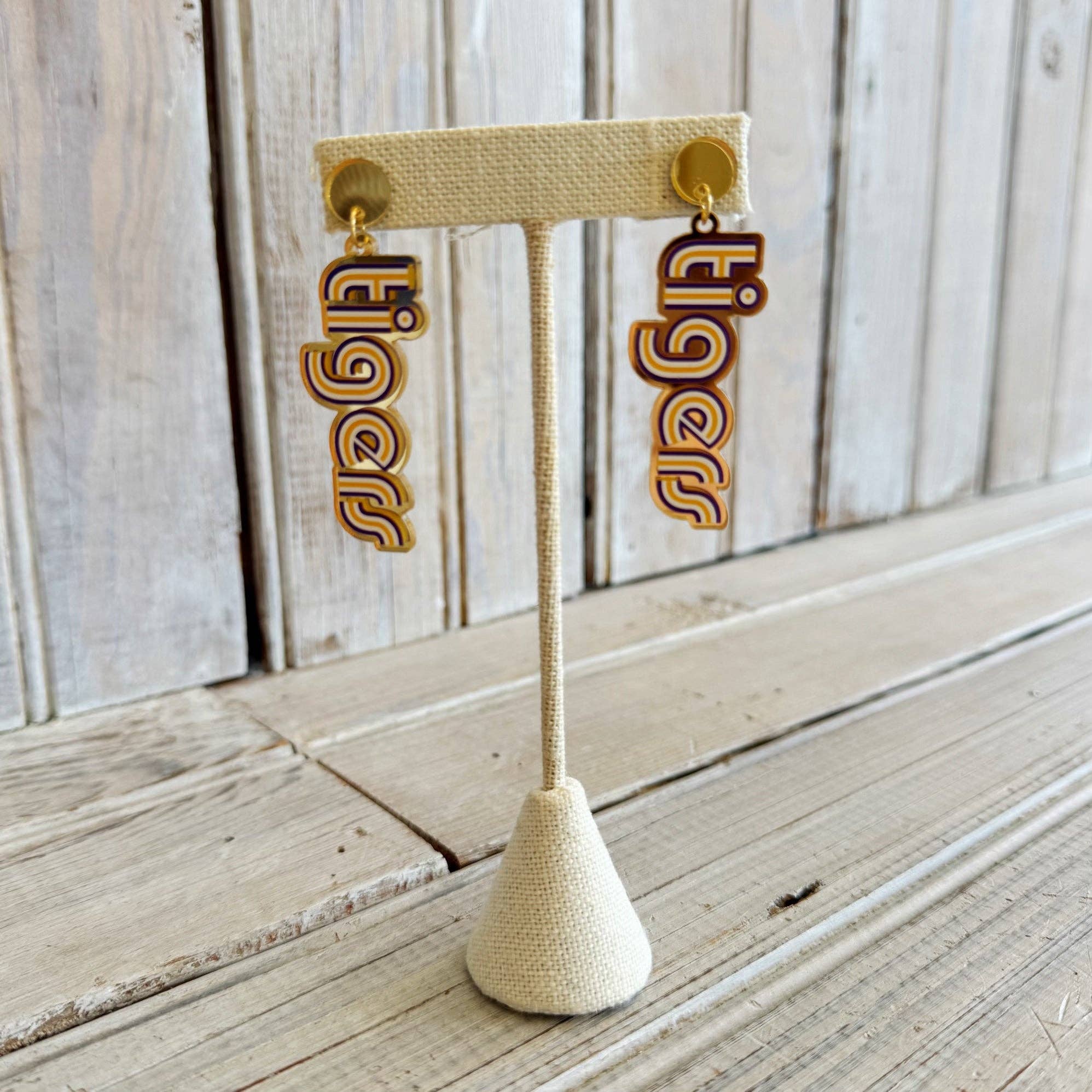 Nola Mercantile - Wholesale Dangle Earrings - Mono Tigers Acrylic Earring1