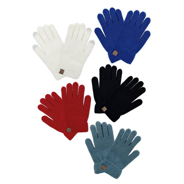 Hana - Wholesale Gloves - Women's - Solid Knit Touch Gloves10