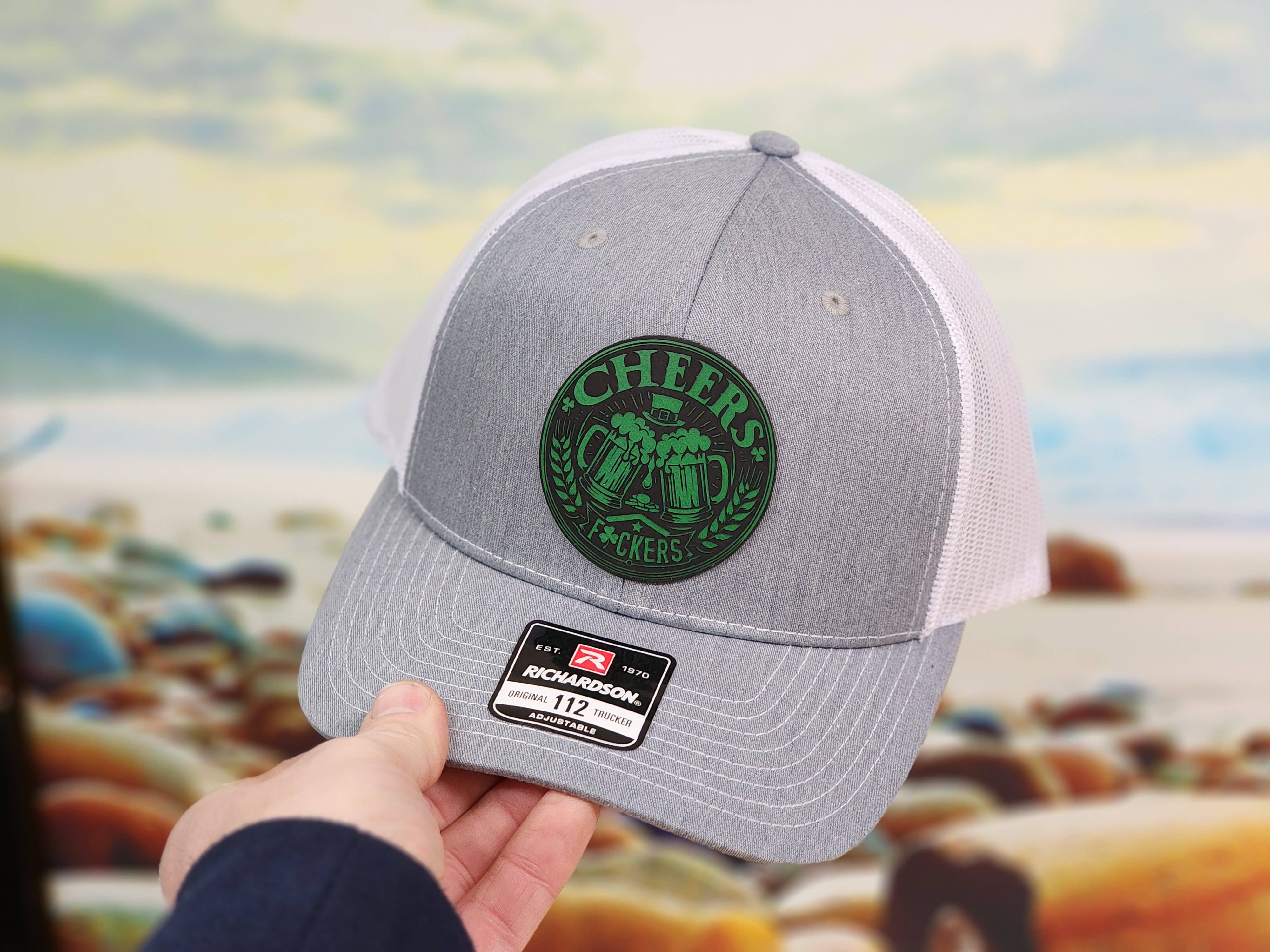 Knot Creatives - Wholesale Trucker hat – Unisex - St. Patrick's Cheers F*ckers Trucker Hat - Heather Grey