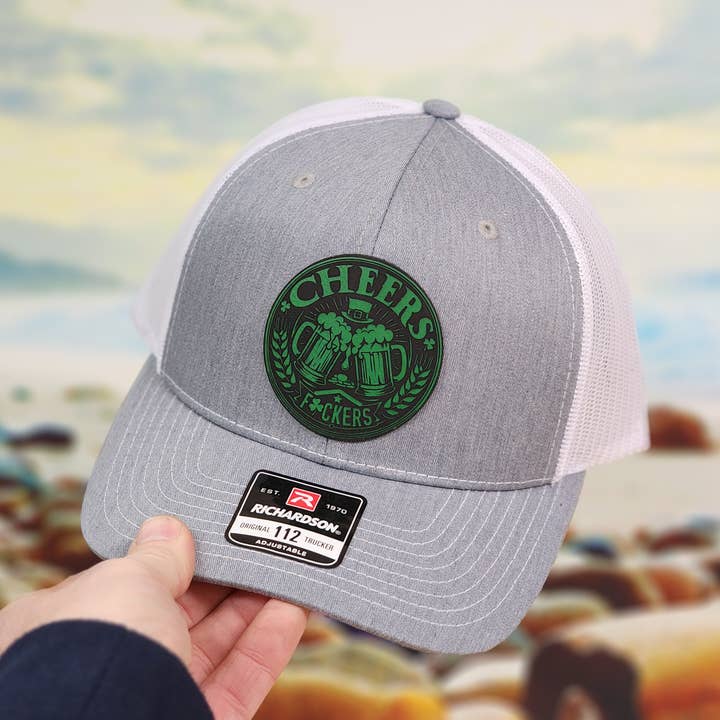 Knot Creatives - Wholesale Trucker hat – Unisex - St. Patrick's Cheers F*ckers Trucker Hat - Heather Grey 0