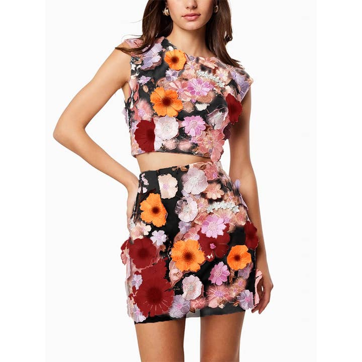 SY066 Elegant broderad virkad ensemble för wholesale av Sanyao Fashion