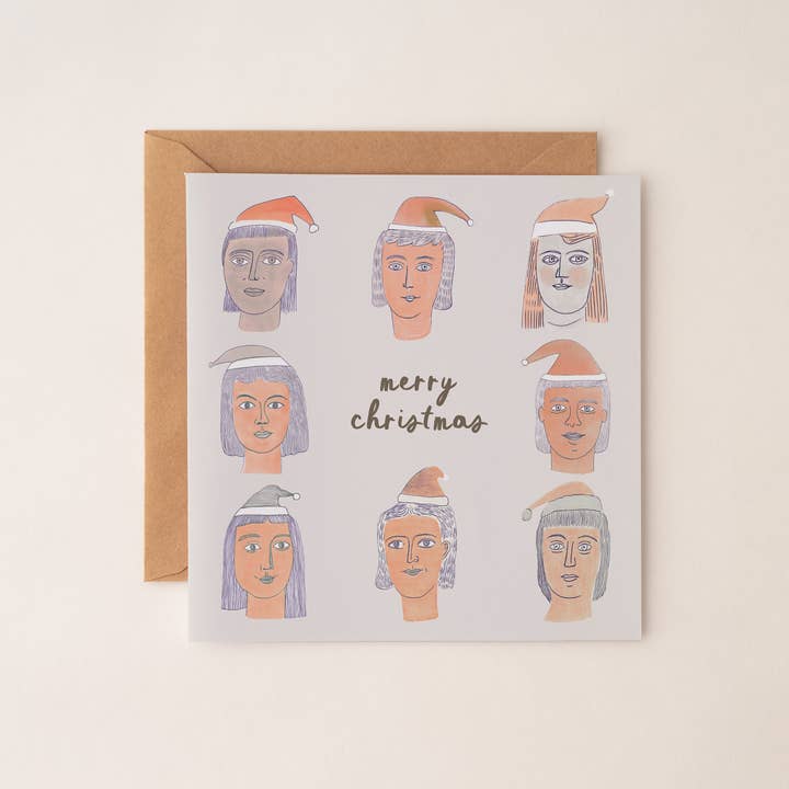 Julekort | Kort med finurlige ansigter for engroshandel hos Silly Goose Greeting Co.