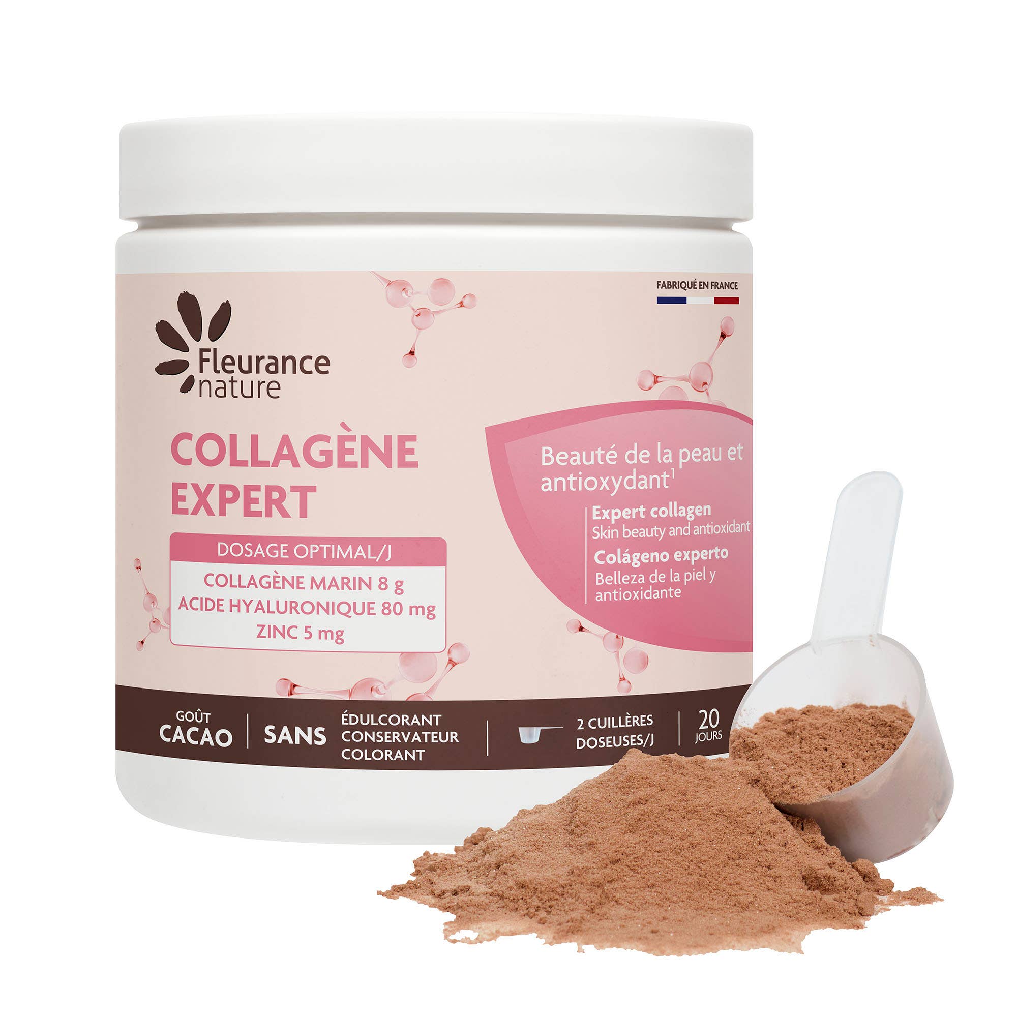 Fleurance Nature - Venta al por mayor Suplementos/vitaminas para beber - Polvo COLLAGEN EXPERT sabor cacao0