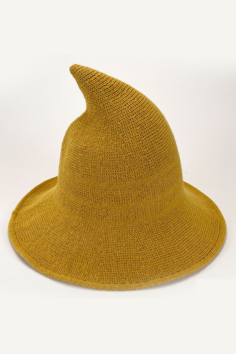 ACCITY - Wholesale Fedora - Women's - Halloween Knit Witch Hat, Wide Brim Pointed Top_CWAH061613