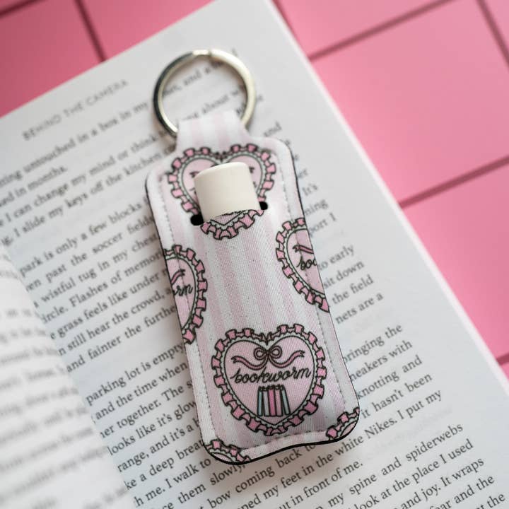 Bookworm Chapstick Holder Keychain for wholesale by Wicked Creatiff