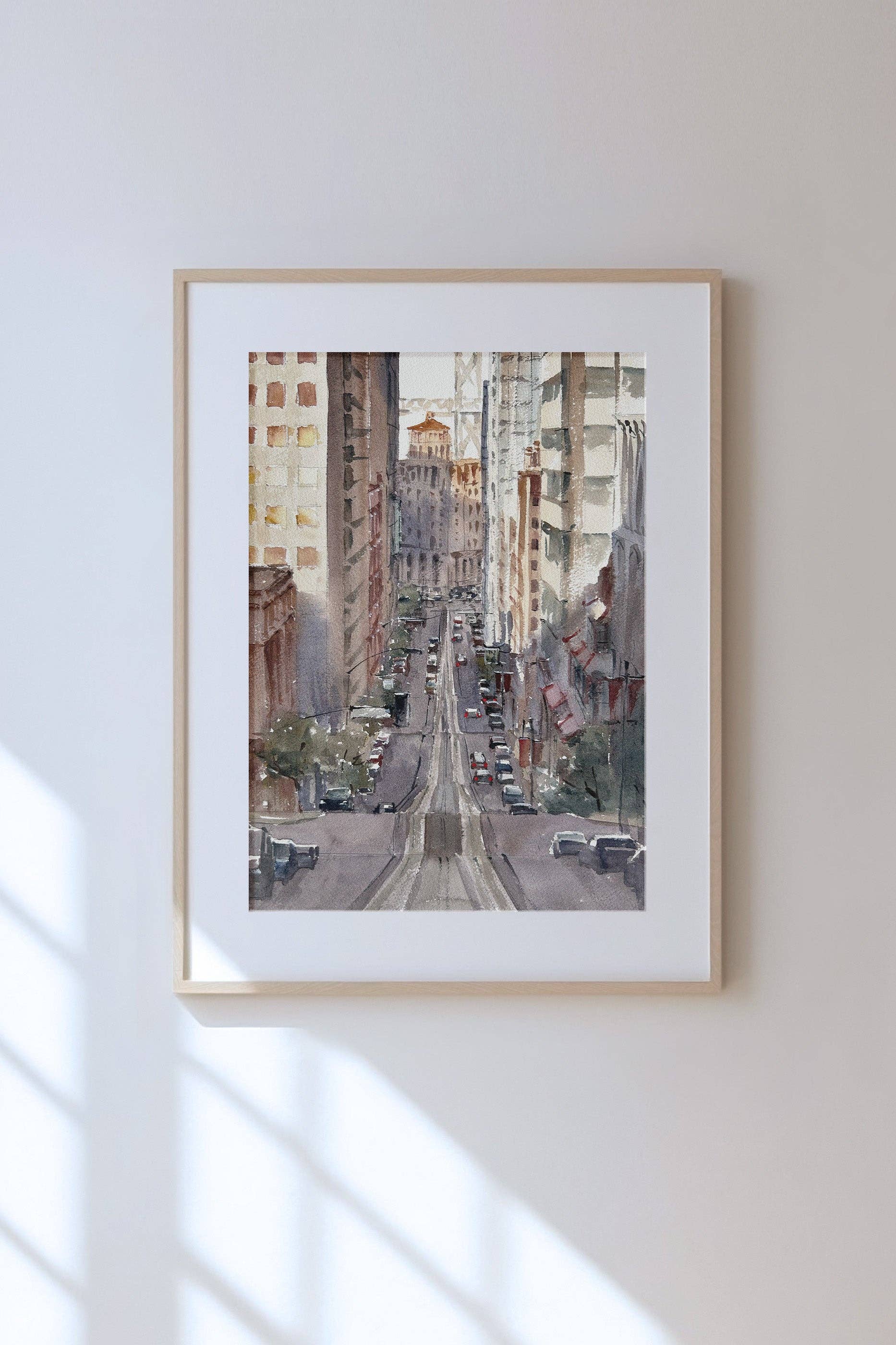Ina Xi Watercolor - Wholesale Art Print - Nob Hill overlooking Market Street - Limited edition art print2