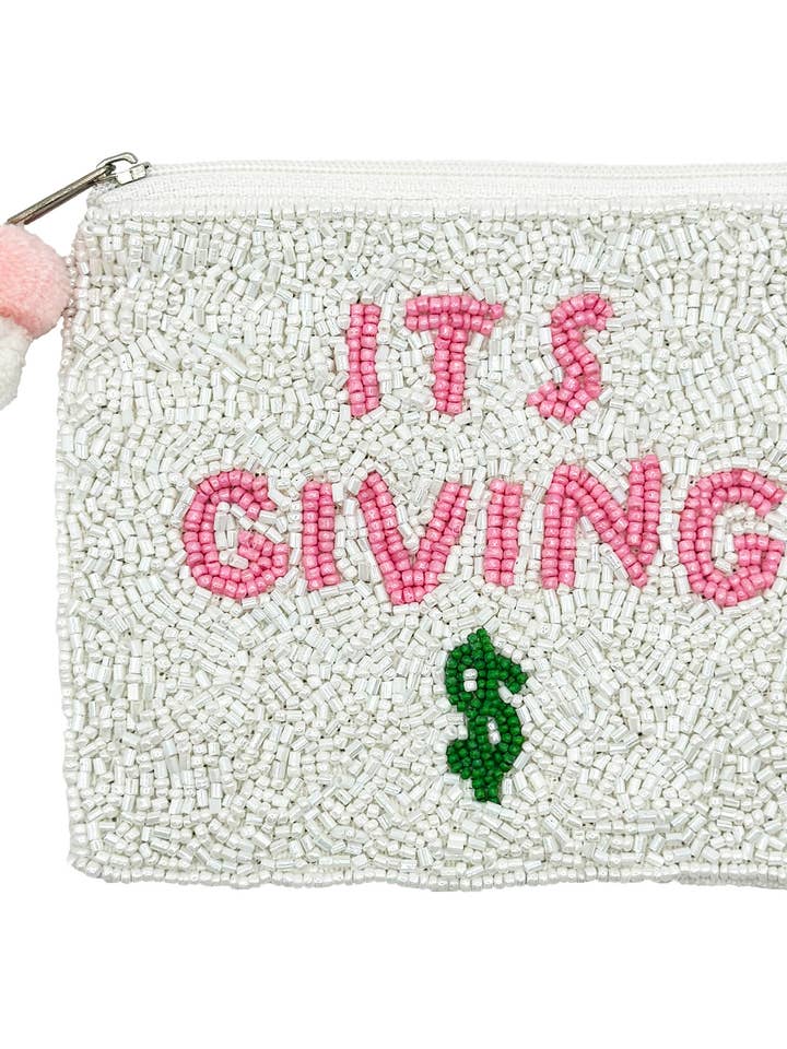 ITS GIVING $ Handmade Beaded Coin Purse for wholesale by Ole