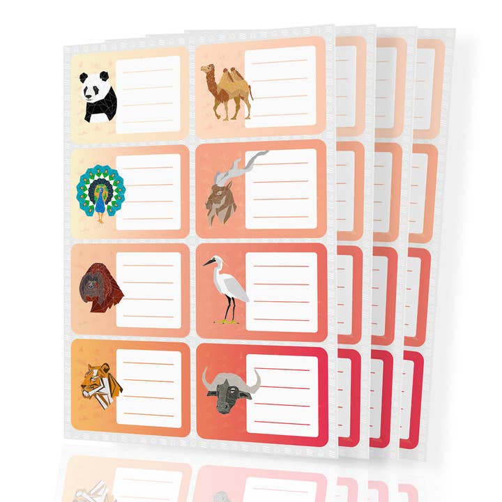 Animal Name Tag Stickers – Asian Wildlife for wholesale by Zephyr-Label