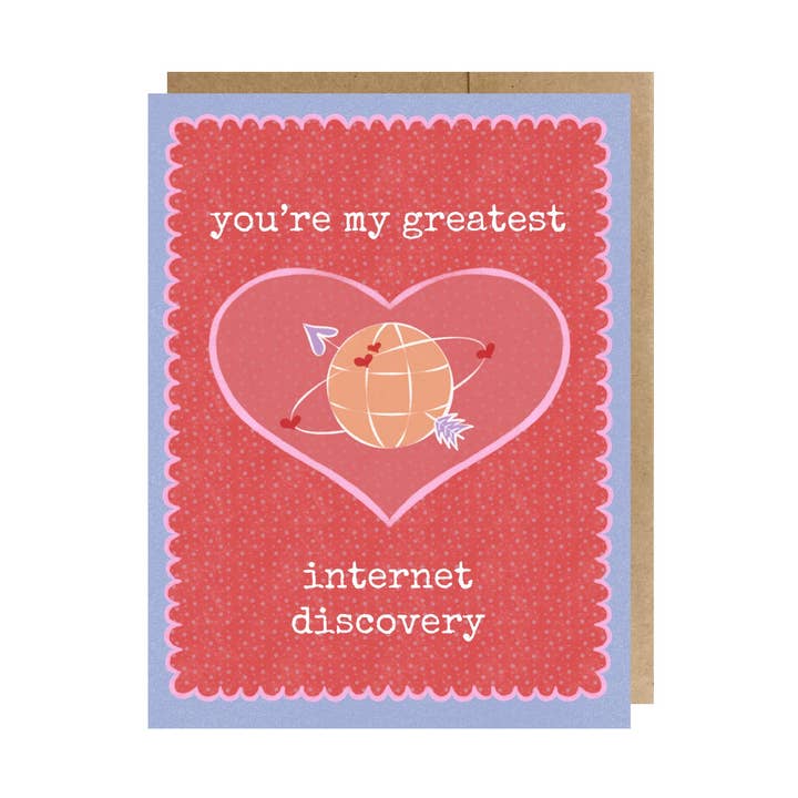 My Greatest Internet Discovery Greeting Card for wholesale by The Paper Narwhal
