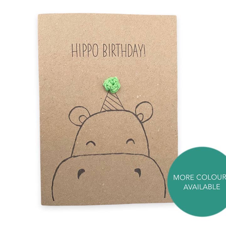 Fifi's Handcrafted - Wholesale Birthday Card - Funny Hippo birthday card Pun Card - happy hippo birthday- F