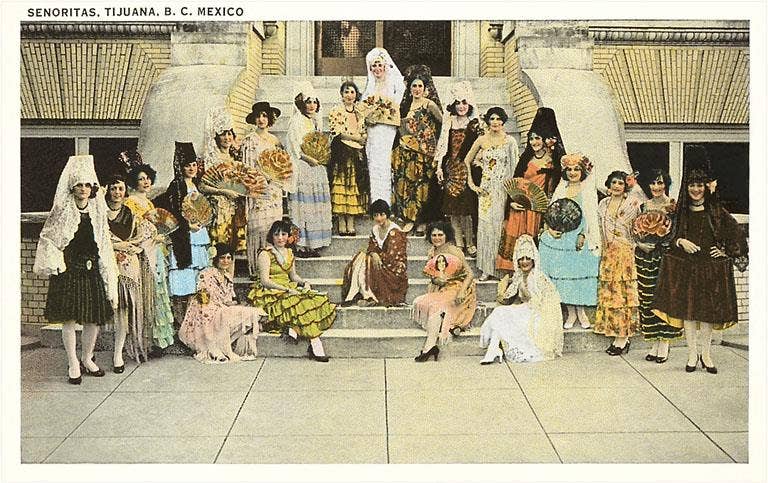 Found Image Press - Wholesale Postcard - Postcard MX-16 Senoritas, Tijuana, Mexico0