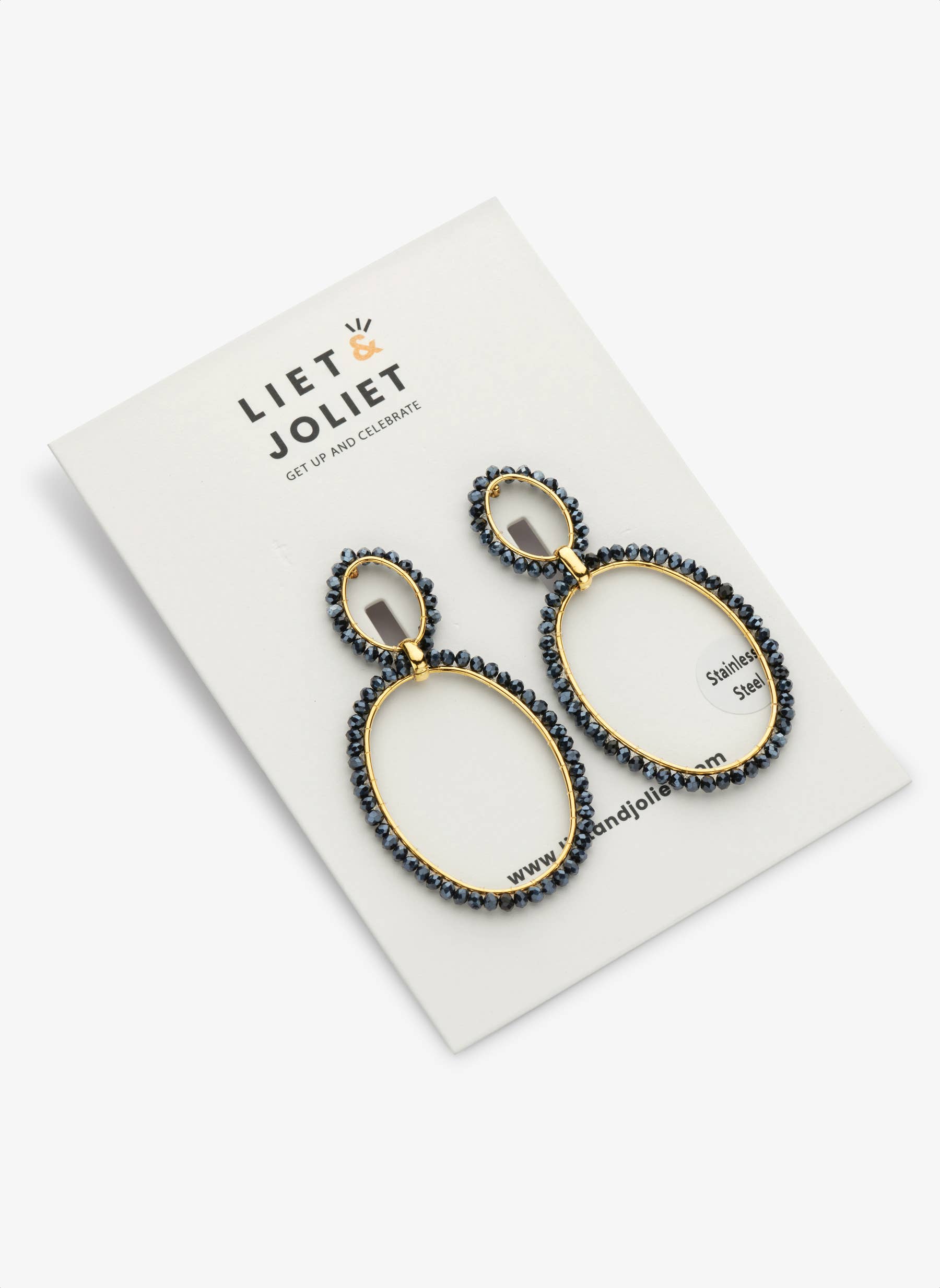 Liet&Joliet – wholesale Hängande örhängen – Lumi mörkblå örhängen1