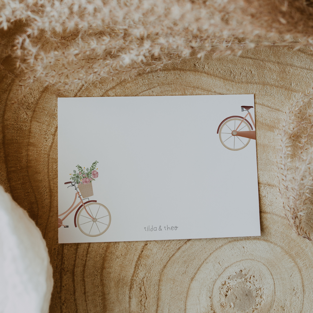 Tilda&Theo - Wholesale Birthday Card - Postcard Bicycle with Flower Basket - Greeting Card Spring Flowers2