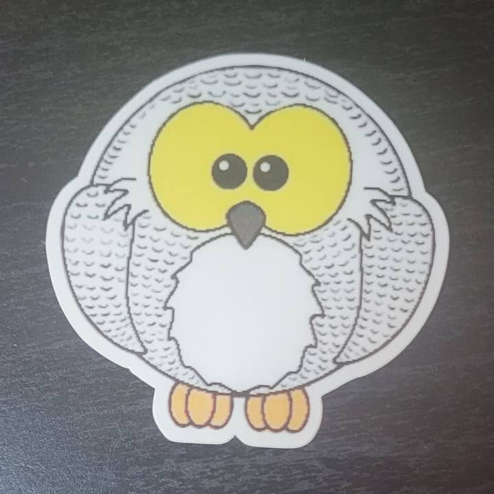 Autocollant hibou | Autocollant hibou des neiges | Autocollant pour ordinateur portable pour la vente par CraftdeeD