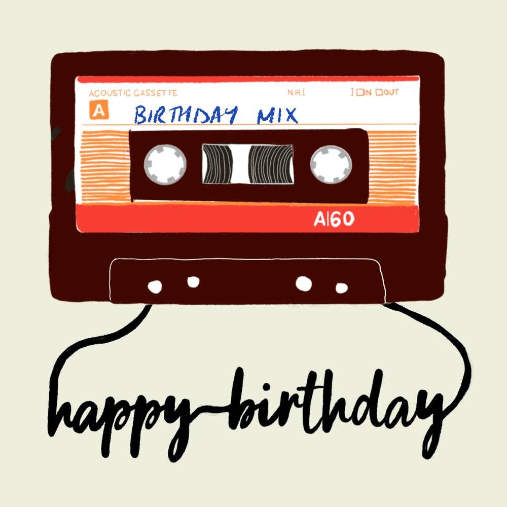 Design Smith - Wholesale Birthday Card - Birthday Mixtape - blank greetings card1