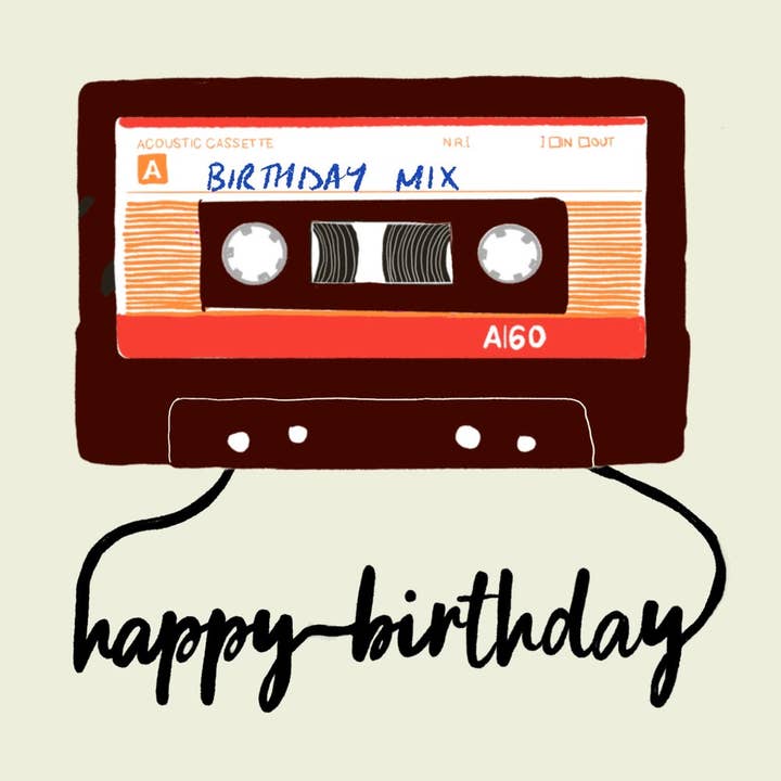 Design Smith - Wholesale Birthday Card - Birthday Mixtape - blank greetings card1