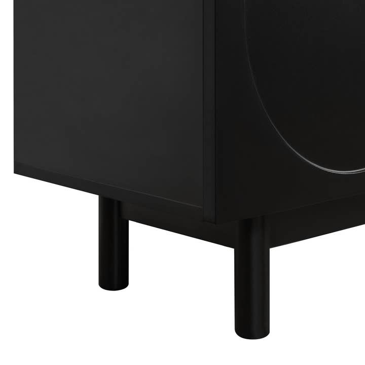 39F Inc. - Wholesale Console Table - Graceful Black TV Stand for 78" TVs - Solid Wood Legs16