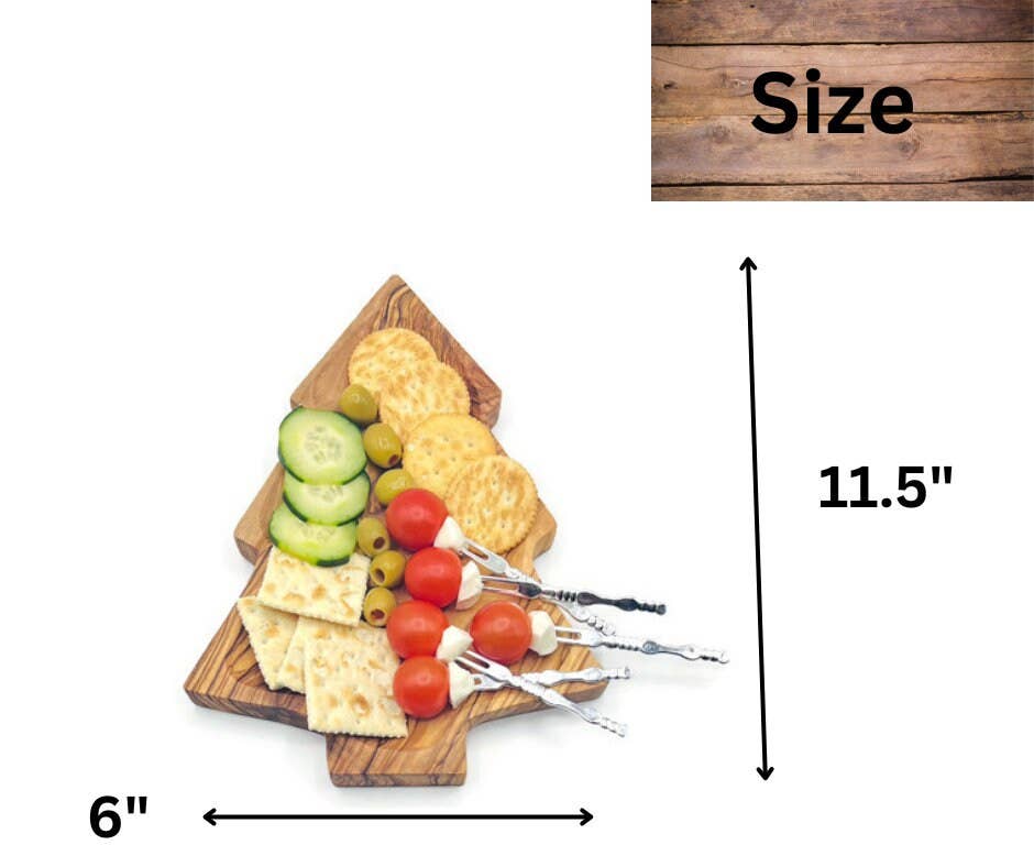 Bearthy - Vente Plateaux de service - Ensemble plateau de sapin de Noël et photophore en bois d'olivier5