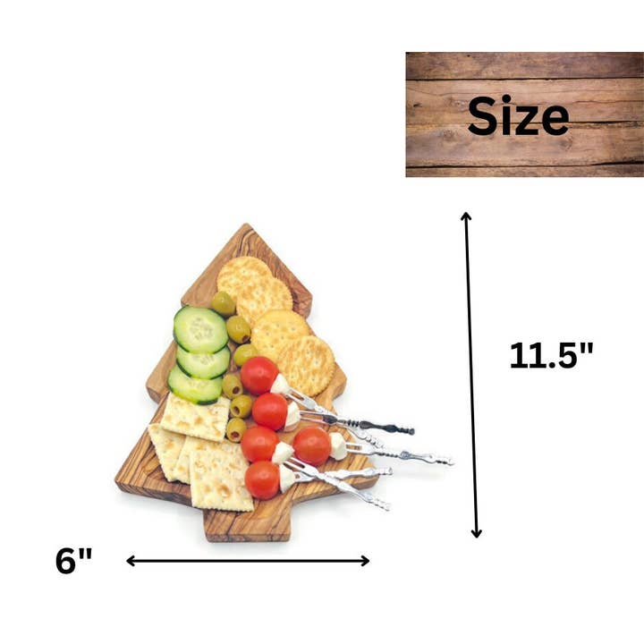 Bearthy - Vente Plateaux de service - Ensemble plateau de sapin de Noël et photophore en bois d'olivier5
