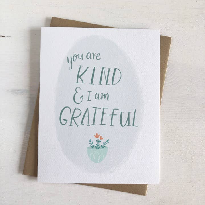 Kind and Grateful - Thank You Potted Plant Greeting Card for wholesale by Fabled Forest