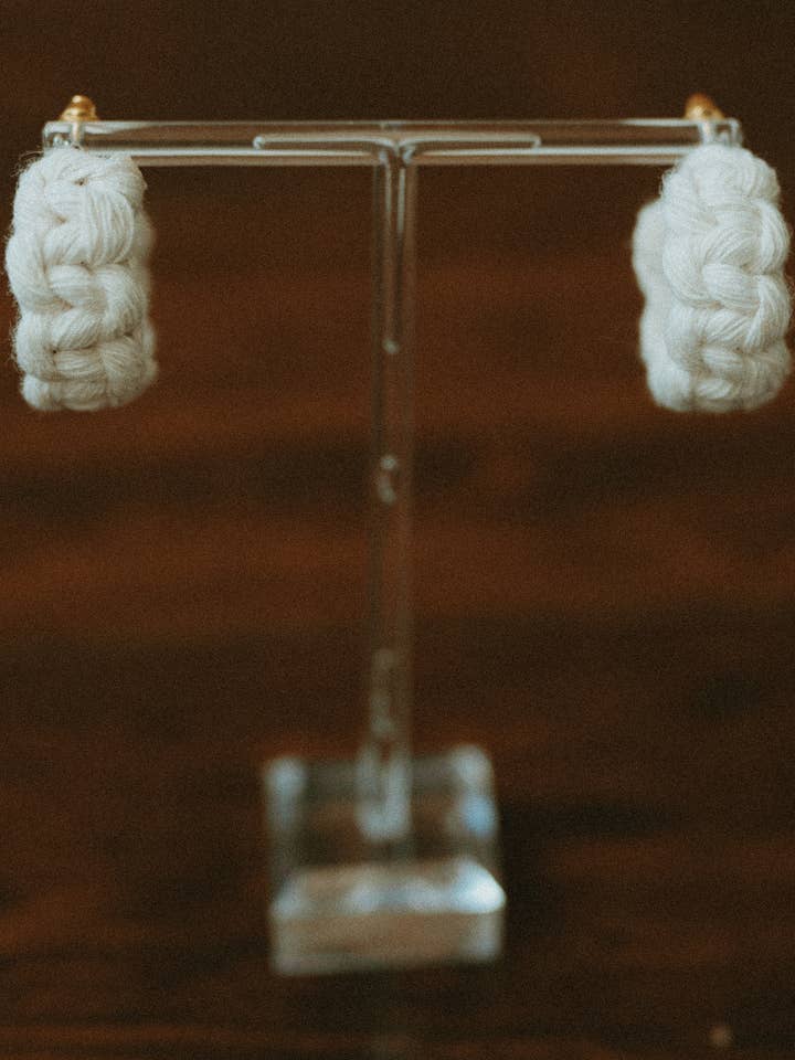 Minimalist Macrame Earrings for wholesale by Dope Rope Designs