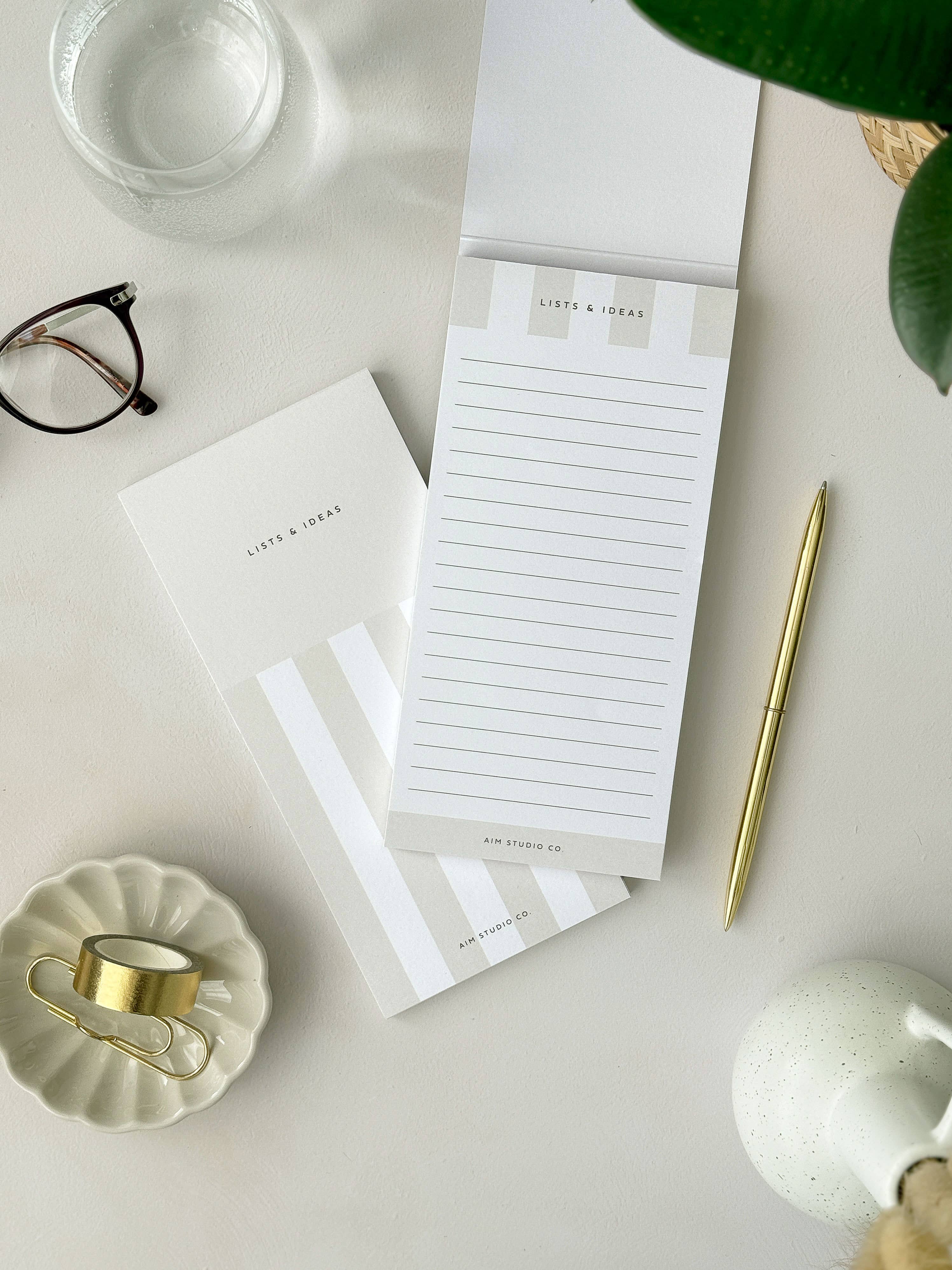 AIM Studio Co - Wholesale Notepad - Slim To Do List Notepad with Stripe Cover9