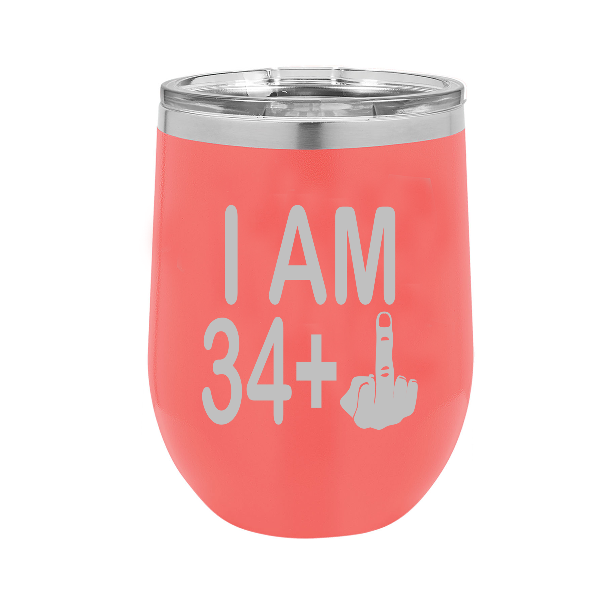 Calm Down Caren - Wholesale Insulated Mug/Tumbler - I am 34 + Middle Finger Polar Wine Tumbler - 35th Birthday2