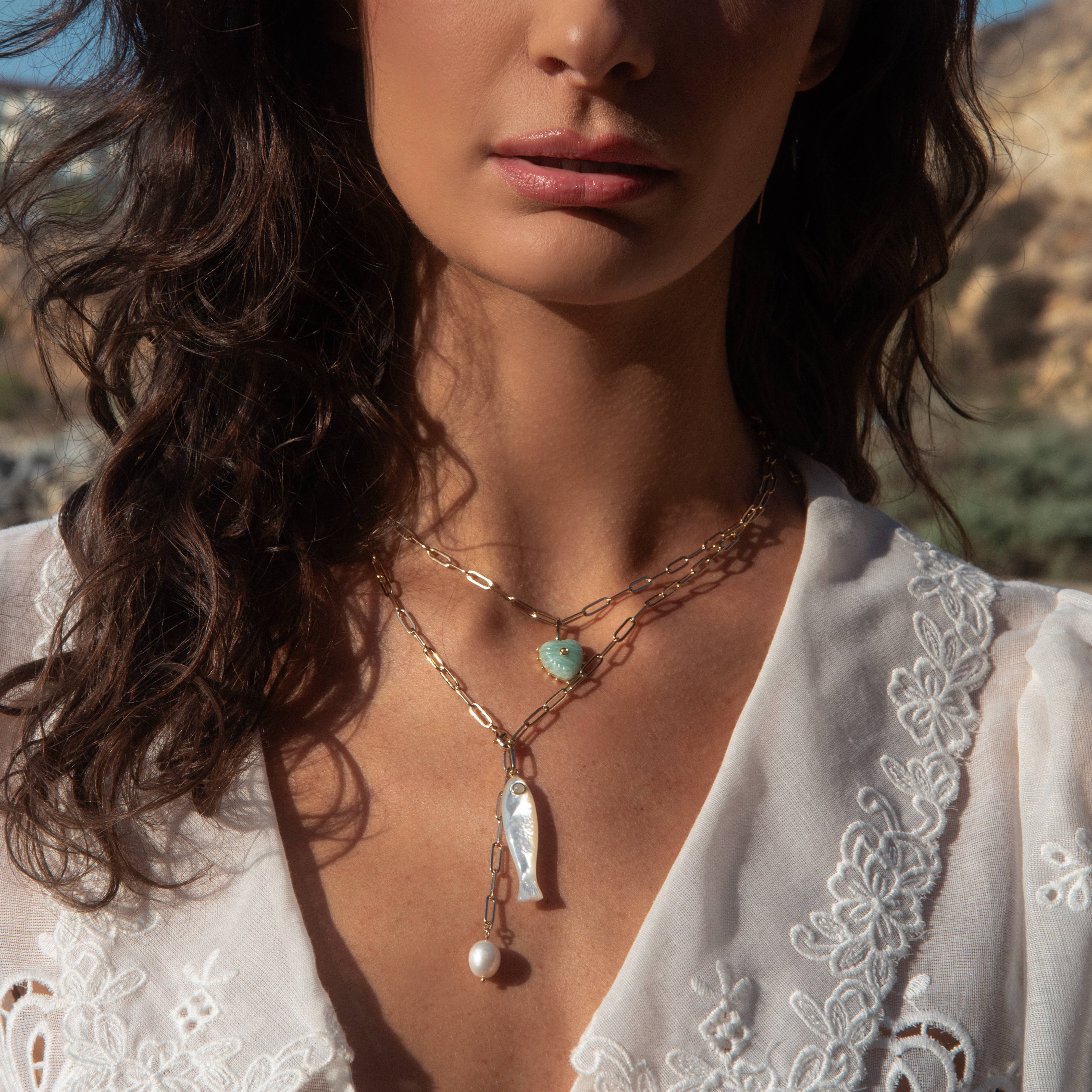 THATCH - Wholesale Y-Neck/Lariat Necklace - Fortuna Mother of Pearl Lariat1