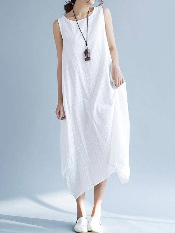 New Artistic Solid Sleeveless Dress for wholesale by VividLux