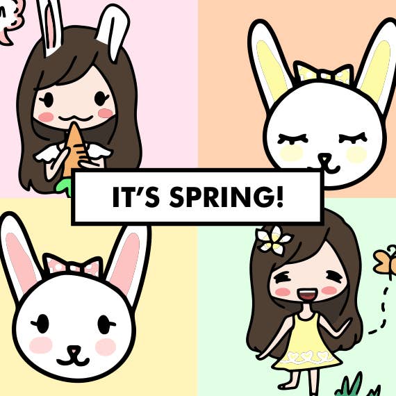 Autocollants Spring Sarah pour la vente par Stickies by C&S